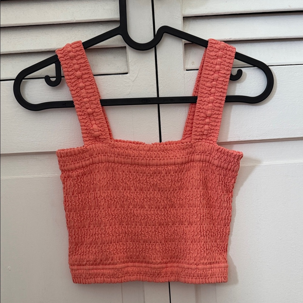 Nikibiki Pink Smocked Crop Tank Top